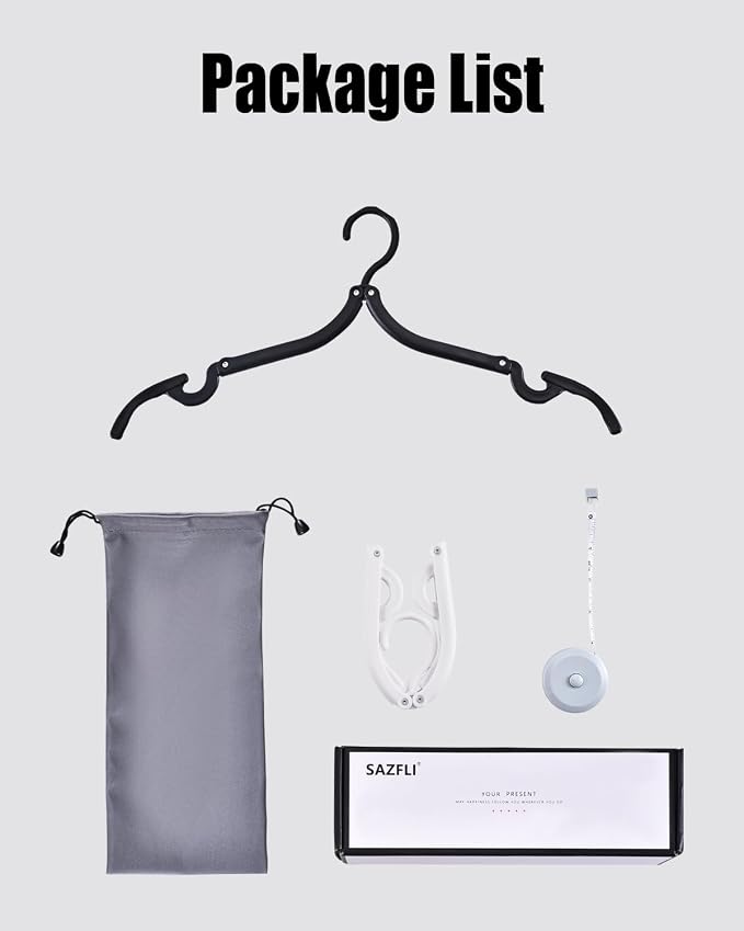 10-Pack Foldable Travel Hangers with Gift Box – Thickened ABS & Aluminum Rivets, Non-Slip Design for Delicate Clothes, Compact 5.5x3 Inch, Black/White
