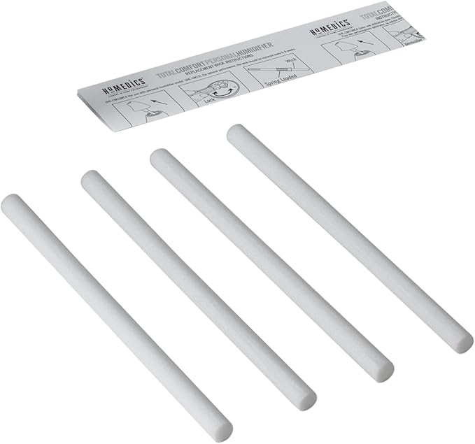 Homedics TotalComfort Personal Humidifer Replacement Wicks, 4 Pack - Works with Homedics UHE-CM15 Ultrasonic Humidifier – Humidifier Filter Replacement Prevents Mineral Build-Up