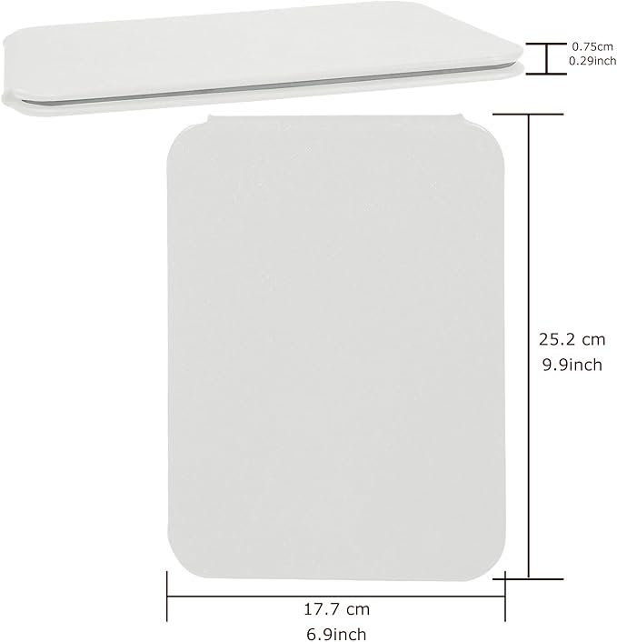 Makeup Mirror, 7x10 Inches Portable PU Leather Mirror, Folding Desktop Vanity Mirror with Adjustable Stand for Vanity Table, Office, Travel (L, White)