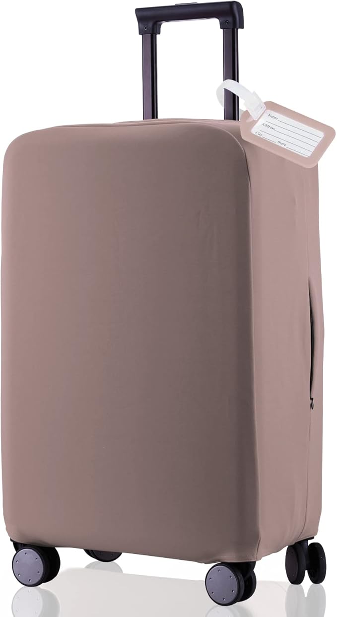 Travel Luggage Cover - Scratch-Resistant Fit 19-31 Inch, Khaki, L(26-27 inch)