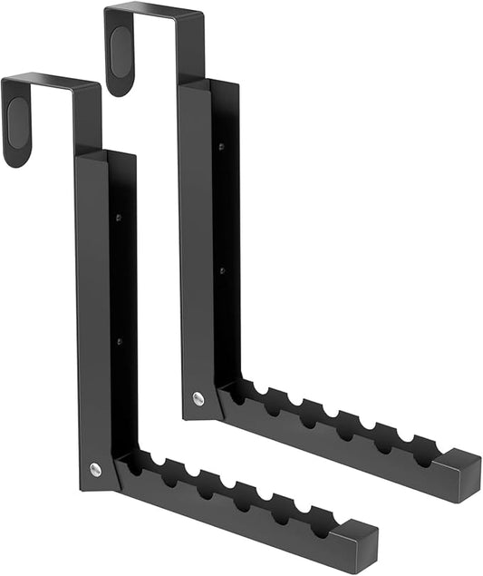 2-Pack Over The Door Hanger Foldable Clothes Drying Rack, Collapsible Hanging Coat Rack for Laundry Room & Bedroom, Space-Saving Compact Foldable Portable Clothing Hanger Hook,Black