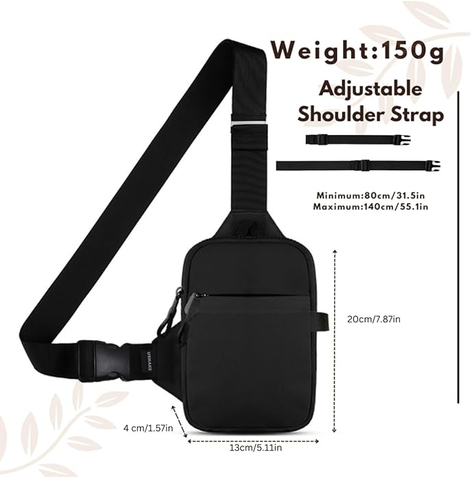 USHAKE Mini Sling Bag for Men Women - Small Crossbody Bag Casual Phone Chest Bag for Hiking Traveling Gifting