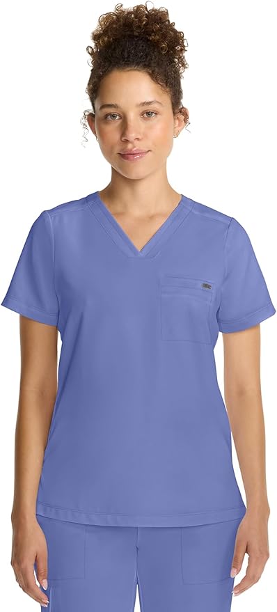 Healing Hands Women's Tops V-Neck Scrub Top Tuck-in with Welt Chest Pocket HH755