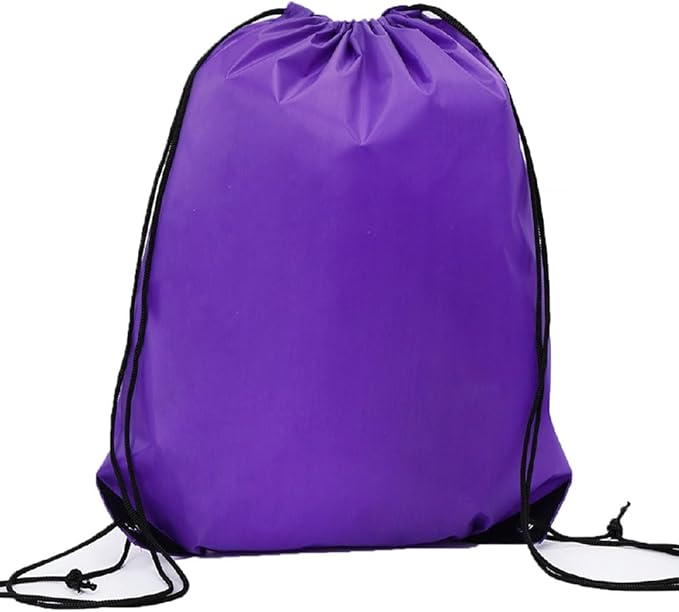 CODOBON 40 Pcs Drawstring Backpack Bulk Draw String Bags Cinch Polyester Bag for Gym Sport, Purple