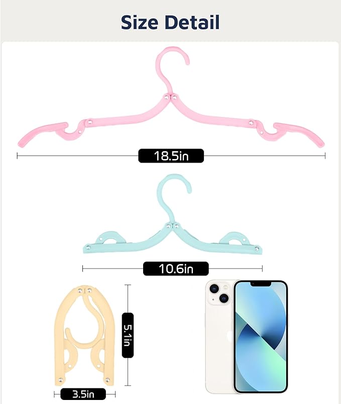10 Pcs Travel Hangers, Cruise Ship Essentials Foldable Hangers Plastic Travel Essentials, Portable Cruises Must Haves 2026 for Suitcase, RV Camping Airplane Europe Vacation Essential, Morandi