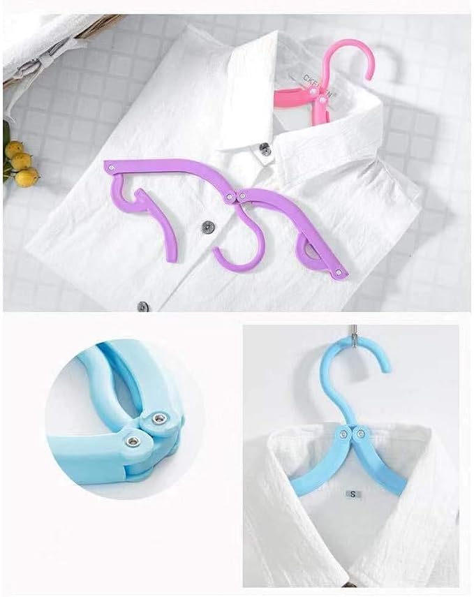 10pcs Colorful Travel Hangers Accessories. Portable Folding Clothes Hangers. Foldable Clothes Drying Rack
