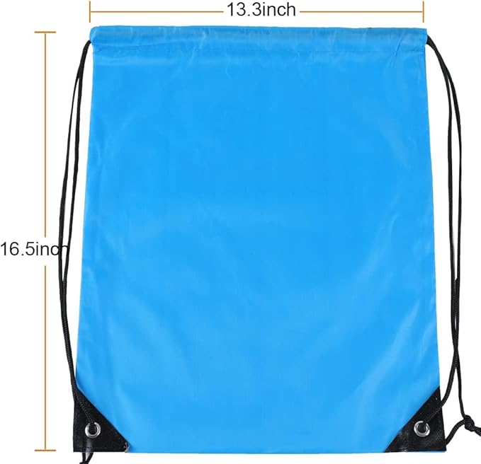 CODOBON 40 Pcs Drawstring Backpack Bulk Draw String Bags Cinch Polyester Bag for Gym Sport, Sky Blue