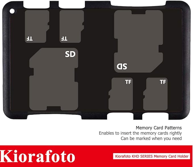 Kiorafoto KHD-SDMSD6 Easy Carry 4+2 Slots Slim Credit Card Size Lightweight Portable SD TF MSD Memory Card Case Storage Keeper Holder for 4 SD SDHC SDXC + 2 TF MSD Microsd Microsdhc Microsdxc Cards
