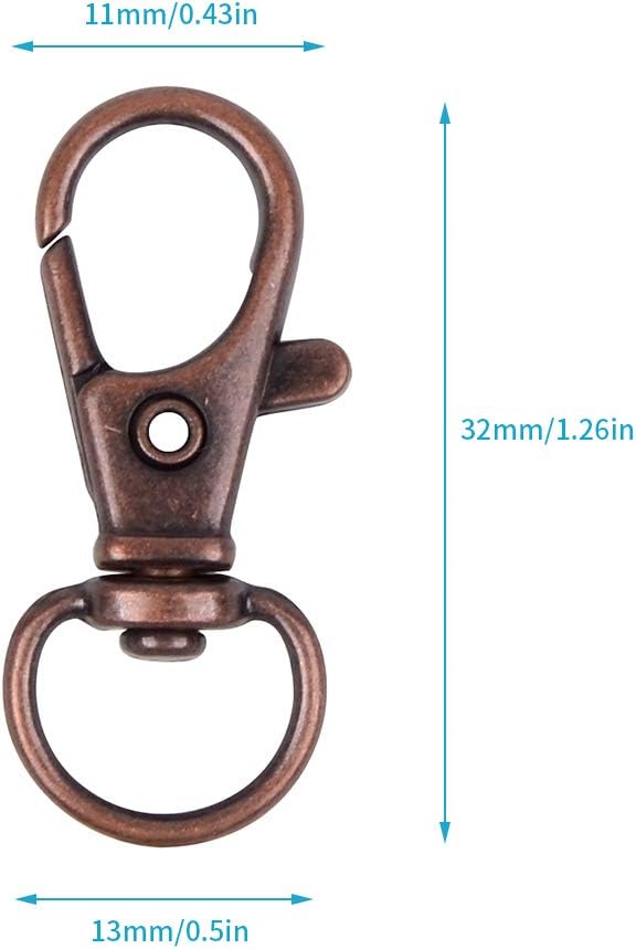 HXSEMAYIG 100PCS Keychain Hooks with Key Rings Metal Swivel Lobster Claw Clasps, for Keychain Clip Lanyard, Jewelry Making, Crafts