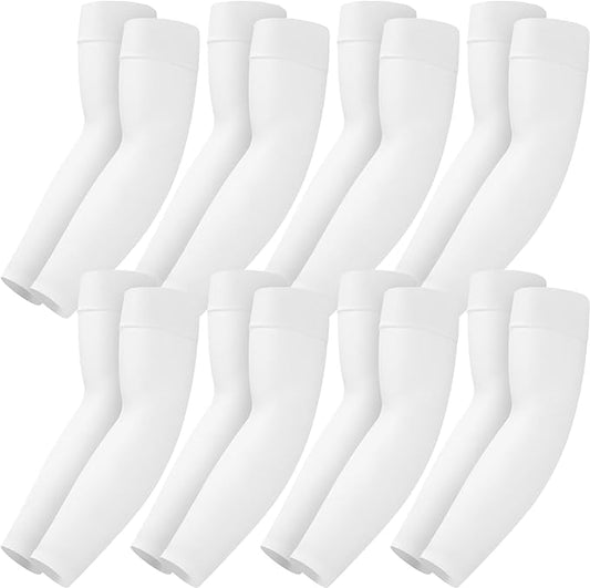 Mochabao 8 Pairs Soft Arm Sleeves, UV Sun Protection Cooling Compression Arm Covers for Outdoor Work, Sports, Men & Women