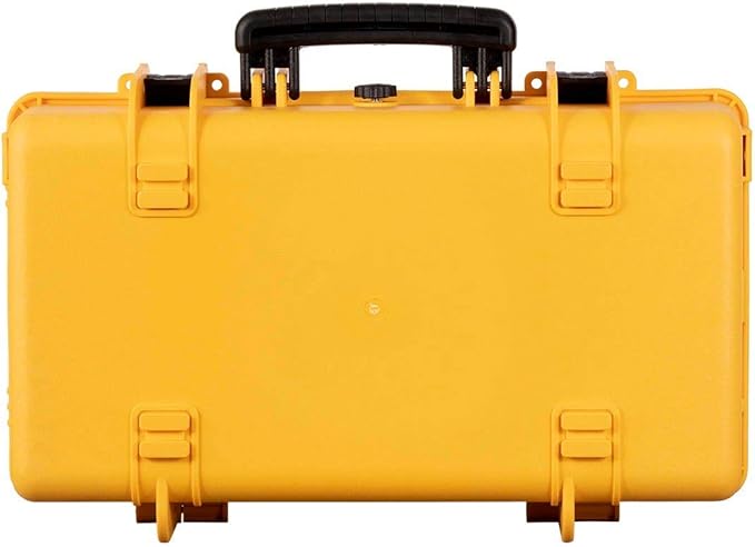 Monoprice Weatherproof Hard Case - 22in x 14in x 8in, Yellow with Customizable Foam, Shockproof, IP67, 20.3 Liter