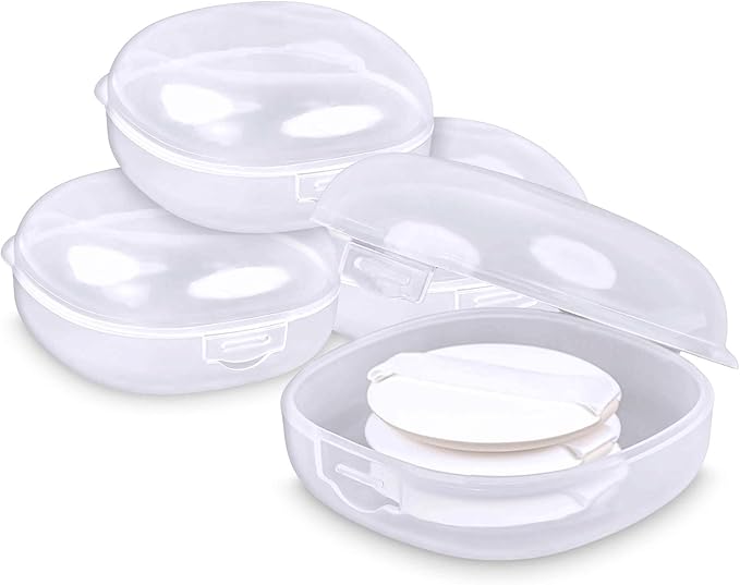 4 Packs Cotton Round Holder Travel, Hair Tie Container, Travel Qtip Holder, Suitable for Makeup Remover Cotton Balls, Organizer for Collecting Small Items, Jewelry(3.5 x 1.7in,White)