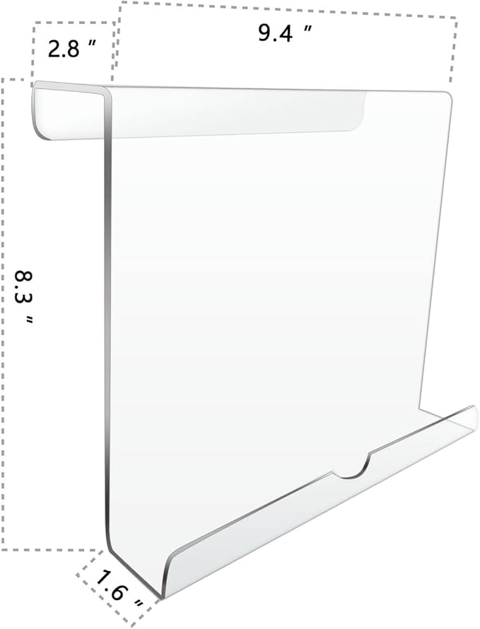 Treadmill Tablet Holder, Exercise Bike Reading Stand,Acrylic Book Holder, Clear Acrylic Stand for Tablet, Magazines and Books（8.5 * 9.5 * 2.8 Inches