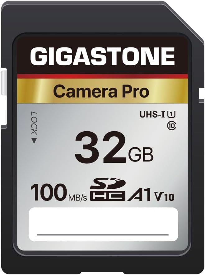 【5-Years Data Recovery】 GIGASTONE 32GB SD Card, Camera Pro, UHS-I A1 V10 SDHC Memory Card Compatible with SPYPOINT TACTACAM Trail Camera, with 1 Mini Case