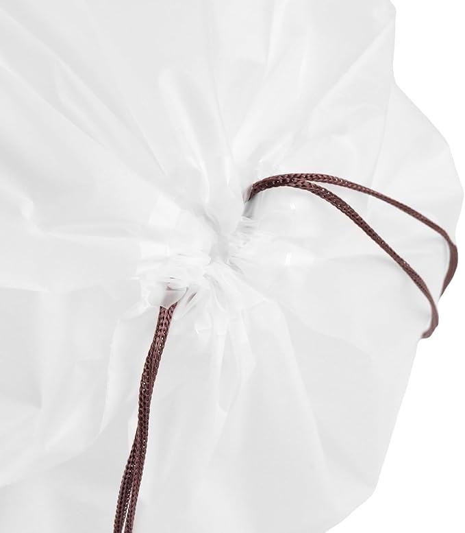 HAKZEON 100 PCS 14x18 Inch Clear Plastic Drawstring Bags, Portable Translucent Shoes Storage Organizers Pouch with Rope, Thickness 2 Mil Travel Bags for Sneakers, Dress Shoes, Slippers, Sandals