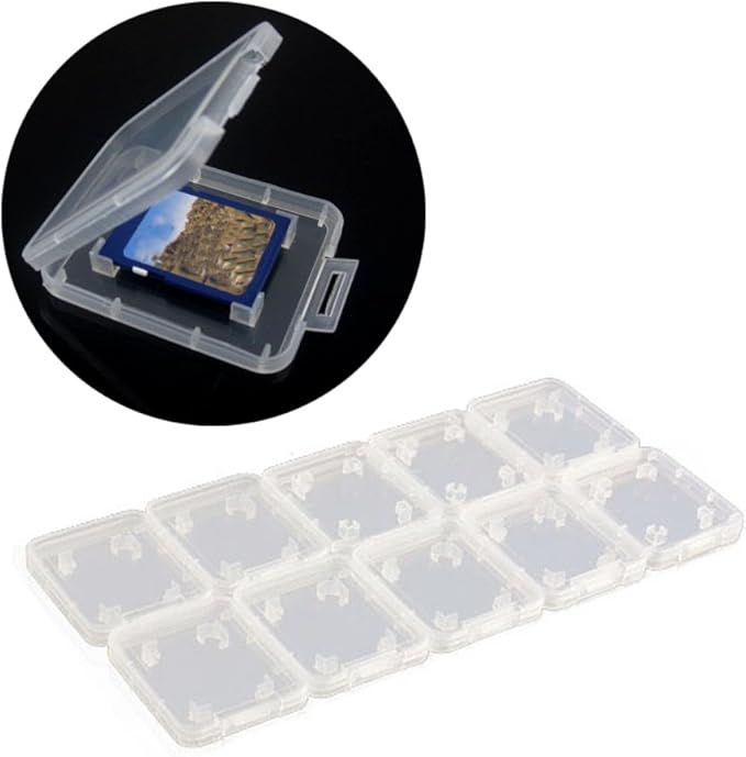 Plastic Memory Card Storage Case Compatible with SD MMC/SDHC PRO Duo White (10 PCS)