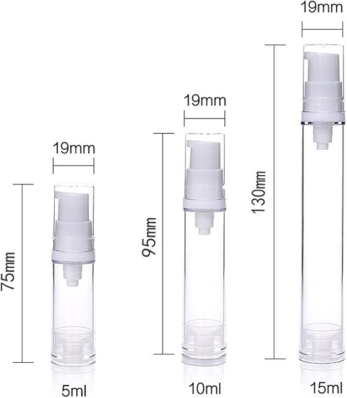 Wresty 12 Pcs Vacuum Lotion Bottles Plastic Airless Pump Bottles Travel DIY Cosmetic Cream Foundation Toiletries Liquid Vacuum Container (15ml)