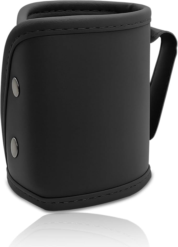 YoRise Car Cup Holder Organizer, Scratch-Resistant Clip-On Leather Car Water Bottle Holder, Automotive Back Seat Drink Cupholder, Vehicle Hanging Storage Organizer Accessories (Black)