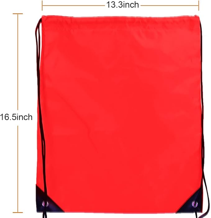CODOBON 20 Pcs Drawstring Backpack Bulk Draw String Bags Cinch Polyester Bag for Gym Sport, Red