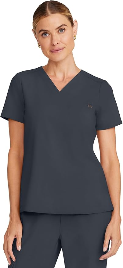 Healing Hands Women's Tops V-Neck Scrub Top Tuck-in with Welt Chest Pocket HH755