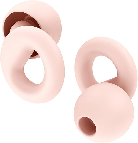 Noise Canceling Earplugs for Sleep and Concentration– New Flexible Earplugs for Better Attenuation–2 Pair Reusable –Deal for Side Sleepers &Noise Sensitive Person – 27dB Noise Cancellation–Light Pink