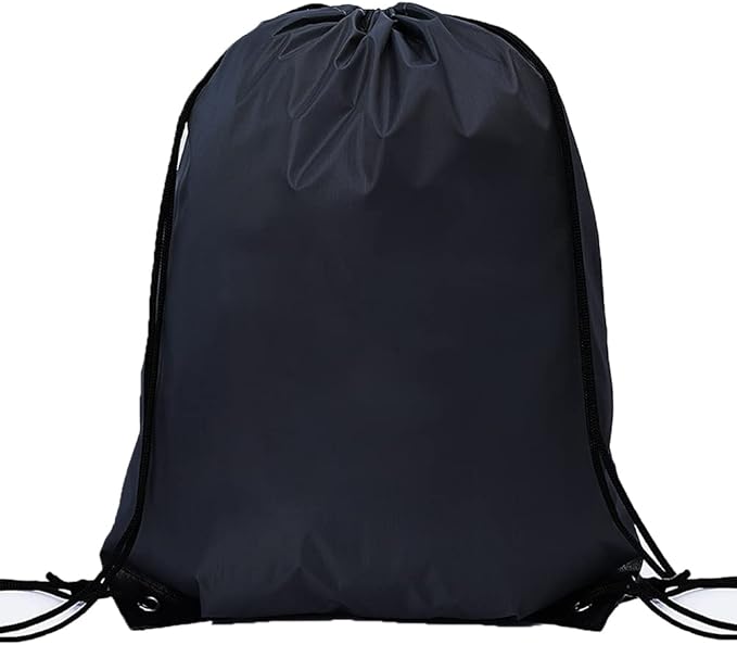 CODOBON 40 Pcs Drawstring Backpack Bulk Draw String Bags Cinch Polyester Bag for Gym Sport, Black