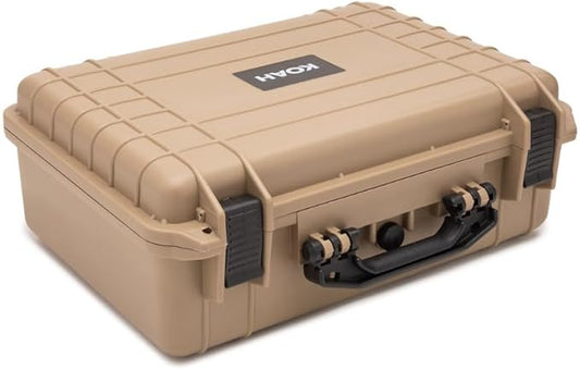 Koah Weatherproof Hard Case with Customizable Foam (18 x 14 x 7 Inch) - Tan
