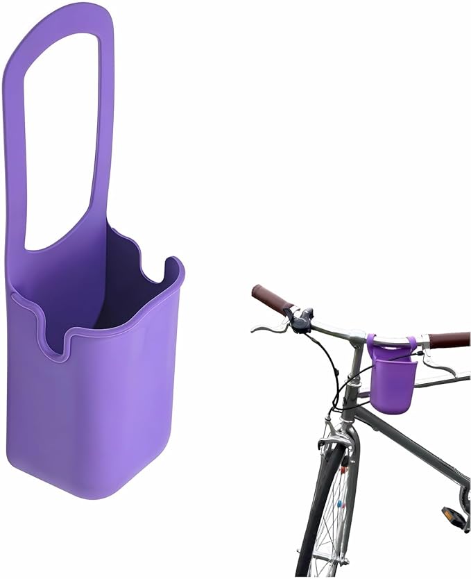 Universal Foldable Silicone Cup Holder Dual-Open Design fits Most Bottles&Cups.Leak-Proof, Food-Grade Silicone,Easy to Clean.for Adults&on Bikes,Walks,Outdoors.Secure,Foldable,Hands-Free Convenience
