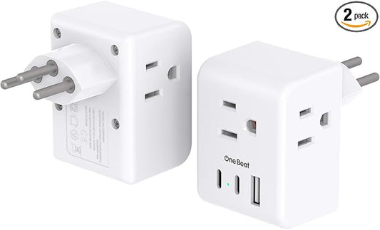 2 Pack Switzerland Travel Plug Adapter, Swiss Outlet Adapter with 3 Outlets 3 USB Charging Ports(2 USB C), Type J Power Adapter, Travel Essentials US to Switzerland, Rwanda, Liechtenstein