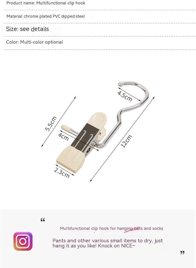 10/30/50Pcs Space-Saving Clothespin, Upgrade Double Head Clamp Dipped Hanger for Closet Hooks Garment Clip Hat Pants Storage Hanging Travel Hook (White, 10PCS)