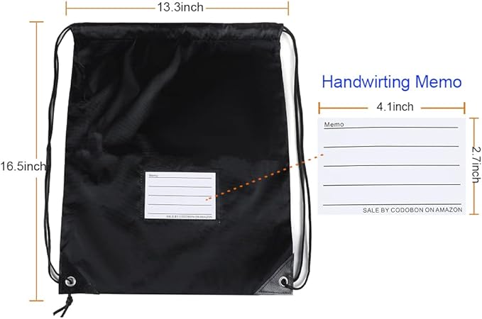 CODOBON 40 Pcs Drawstring Bags,Bulk Draw String Backpack, DIY Gym Sports Cinch Bag Sackpack for Women Men, Black