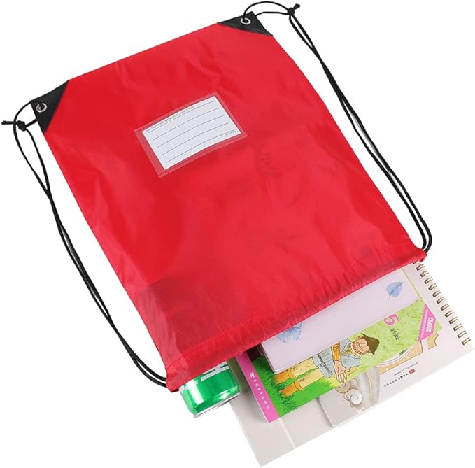 CODOBON 40 Pcs Drawstring Bags,Bulk Draw String Backpack, DIY Gym Sports Cinch Bag Sackpack for Women Men, Red