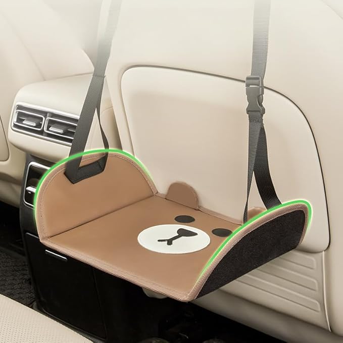 Cute Bear Design Portable Pedal, Airplane Footrest、Car Rear seat Footrest,Foot Hammock for Airplane and Road Travel Accessories,Suitable for Adults and Children