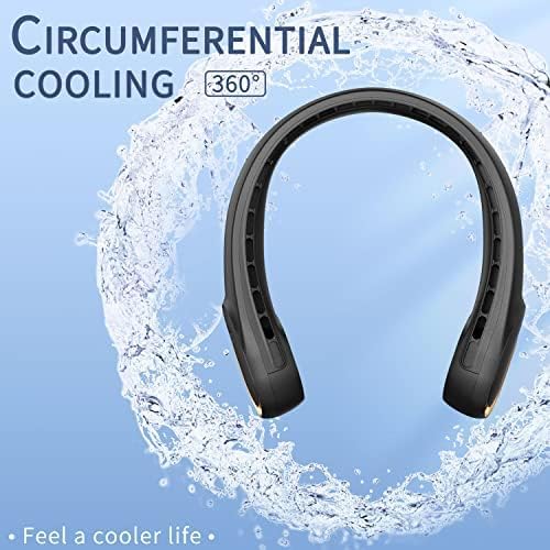 FrSara Portable Fan, Personal Neck Fan that Blows Cold Air, Upgraded 4000mAh,Long Endurance,Upgraded air volume,Easier to Use,360° Cooling,No Hair Twisting,Non-Slip Material,Rechargeable,3-Speed