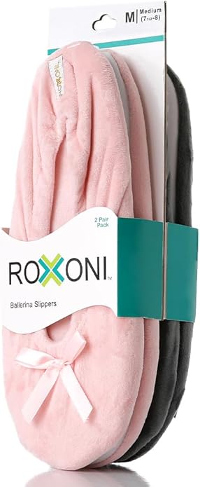 Women's Terry Classic Cotton & Velour Ballerina Slippers (Pack of 2)