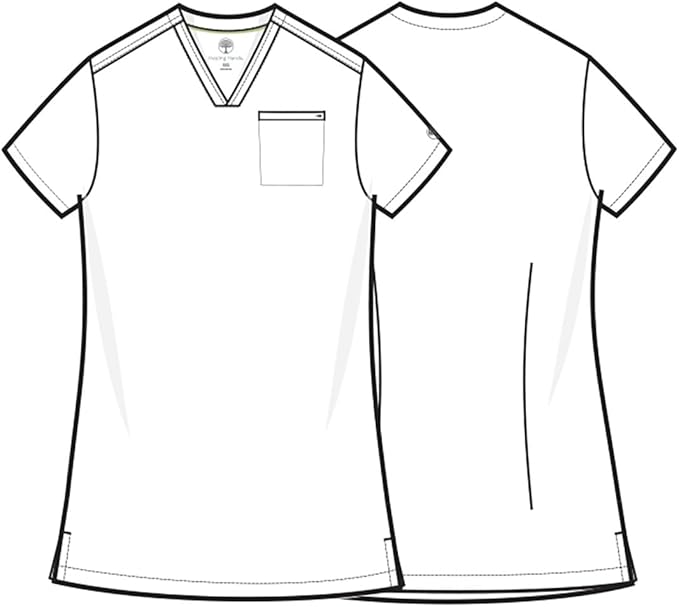 Healing Hands Women's Tops V-Neck Scrub Top Tuck-in with Welt Chest Pocket HH755