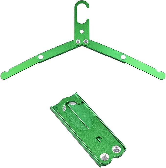 Aluminum Foldable Portable Hangers, Ultra - Light Non - Slip for Business Trips, Road Trips & Outdoor Camping(Green)