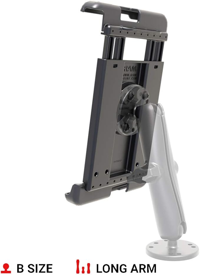 RAM MOUNTS Tab‑Tite Universal Tablet Mount Holder for 8″ Tablets, Secure Spring‑Loaded Cradle for iPad mini, Galaxy Tab & More with Cases RAM-HOL-TAB29U