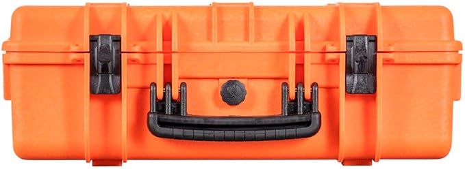 Monoprice Weatherproof Hard Case - 22 x 14 x 8 Inches, With Customizable Foam, Shockproof, IP67, Ultraviolet And Impact Resistant Material, Orange - Pure Outdoor Collection