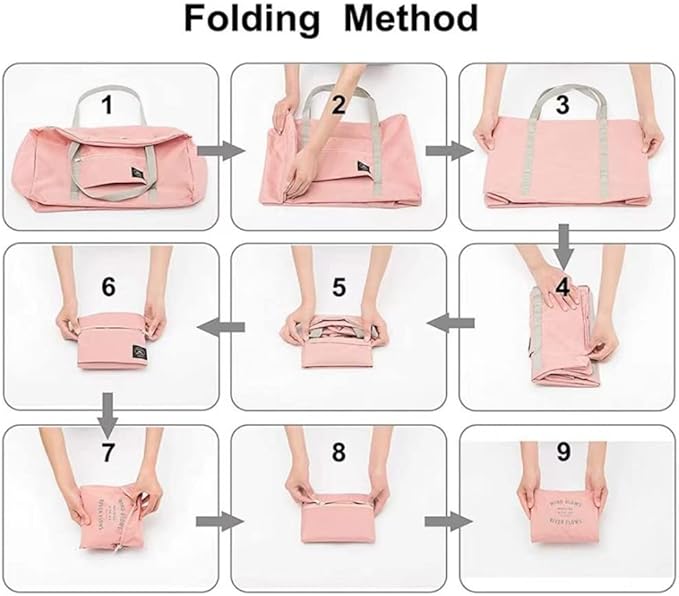 2 Pack Travel Duffle Bag, For Spirit Airlines Personal Item Bag,Travel Duffel Bag Weekender Bags Underseat (Lightweight Foldable) Carry-on Luggage (Pink& Blue)