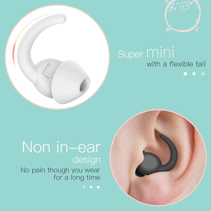 Ear Plugs for Sleeping, Noise Reduction Reusable Hearing Protection Soft Comfy Silicone Earplugs for Sleep, Snoring, Swimming, Concerts, Focus, Travel, Work, Motorcycle, 33dB Noise Cancelling
