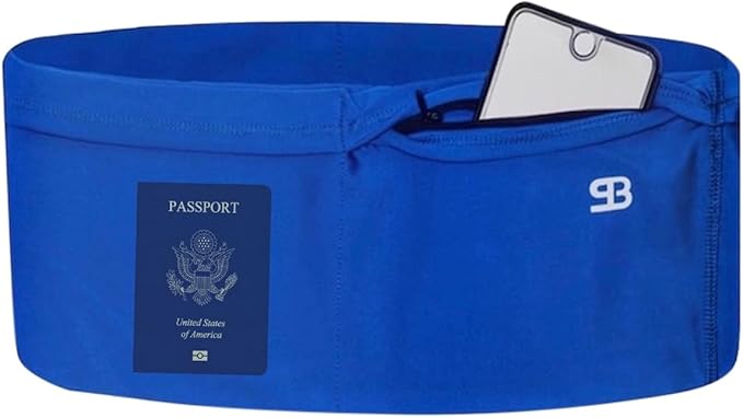 StashBandz No-Bounce Running Belt for Women & Men – Phone Holder Fits All Phones, 4-Pocket Slim Fanny Pack with Zipper – Travel Money Belt Waist Pack for Running & Workout