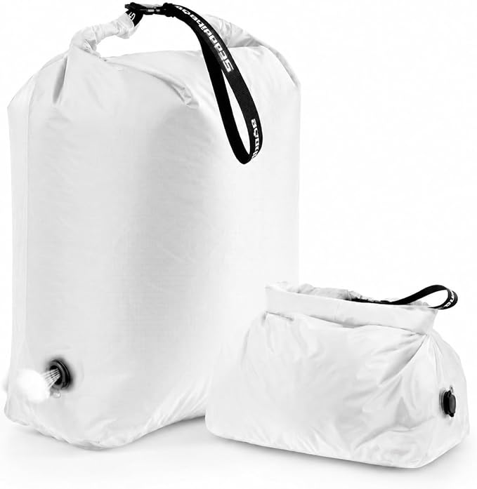 Travel Laundry Bag, Pump Free Vacuum Compression Dirty Clothes Bag Reusable Wet Dry Bags Large Capacity Space Saver Bags Camp Washable Clothes Organizer for Sports Dorm Laundromat (1 Pcs)(White, M)