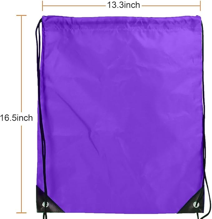 CODOBON 40 Pcs Drawstring Backpack Bulk Draw String Bags Cinch Polyester Bag for Gym Sport, Purple