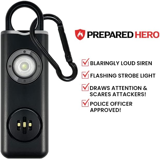Prepared Hero Defense Alarm - 2 Pack - Personal Security Alarm That Fits in Your Pocket