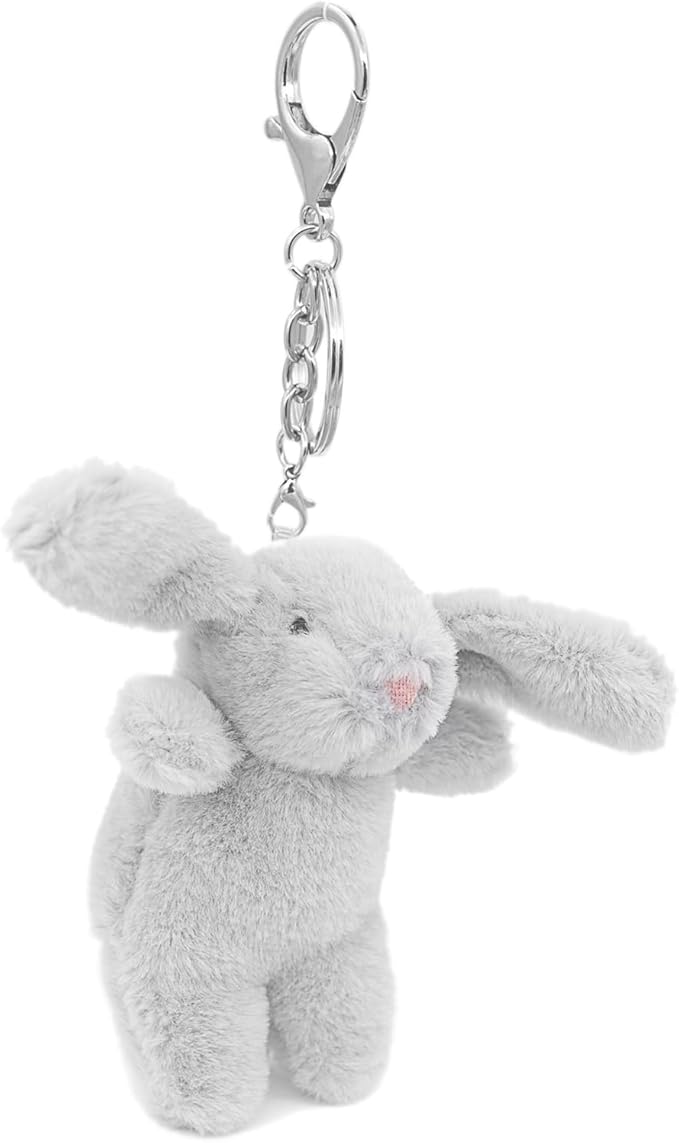 Miokkley Cute Bunny Plush Keychain for Backpack, 3.5" Inch Mini Rabbit Keychain Purse Charm Pendant Gift for Women