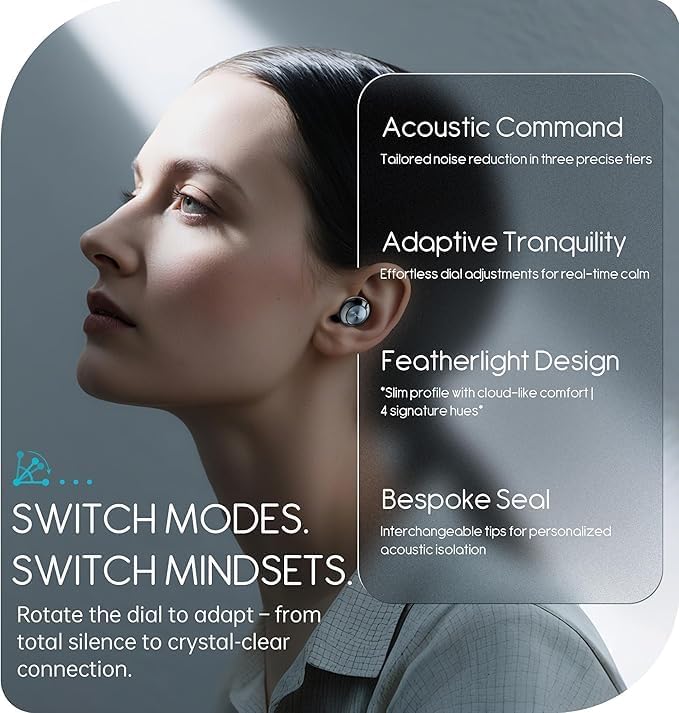 Adjustable Ear Plugs, 3-Mode Reusable Noise Canceling Earplugs with 14-35 dB SNR Reduction, Flexible Silicone for Ultimate Focus, Travel, Sleep, Concerts & Social Events (Onyx)