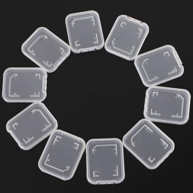 eTECH Collection Clear Plastic SD/SDHC/SDXC/Secure Digital Memory Card Case Holder Compatible for SanDisk/Kingston/Transcend/Samsung Memory Card (50 Pack)