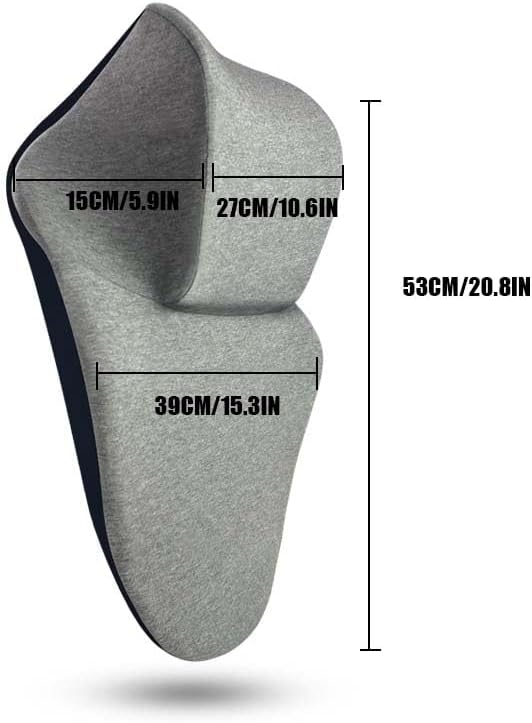 Neck Support for Office Chair，Memory Foam Neck Support Enlarge Head Rest for Office Chair，Washable Cover with Fixed Strap Suitable for Most Office Chairs Without Headrests