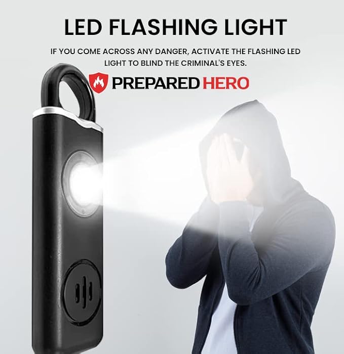 Prepared Hero Defense Alarm - 2 Pack - Personal Security Alarm That Fits in Your Pocket